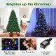 7.5 feet pre-lit artificial spruce Christmas tree with 550 multicolor LED lights, perfect for festive indoor decoration.