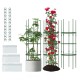60-inch adjustable plant support trellis set for climbing plants, includes zip ties and tomato clips for secure support.