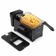 Electric deep fryer with LED touch screen, 3.2 QT capacity, and enamel oil tank for easy frying and cleanup.