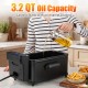 3.2 QT electric deep fryer with enamel oil tank, LED touch screen, and a clear viewing window for easy monitoring.
