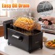 Electric deep fryer with a cool-touch handle, flexible basket clip, and 3.2 QT capacity for frying crispy foods.