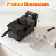 3.2-Qt electric deep fryer with LED touch screen, enamel oil tank, and dimensions displayed for easy reference.