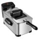 Electric stainless steel deep fryer with 3.2 qt capacity, adjustable temperature, and timer for crispy fried foods.