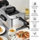 Electric stainless steel deep fryer with 3.2 qt capacity, adjustable temperature, and 1700W heating element for crispy.