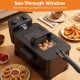 Electric stainless steel deep fryer with see-through window, 3.2 qt capacity, and adjustable temperature for crispy.