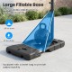 Large fillable base designed for stability, allowing sand or water to secure the 3.3-10 feet adjustable basketball hoop.