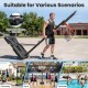 Portable basketball hoop with adjustable height from 3.3 to 10 feet, featuring wheels for easy movement and stability.