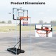 Adjustable 3.3-10 feet portable basketball hoop with shatterproof backboard and built-in wheels for easy mobility.