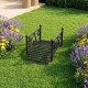 Garden metal bridge with dual patterned side rails, 3.3 ft long, featuring a reinforced arched frame for outdoor.