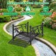 3.3 ft garden metal bridge with dual patterned side rails, reinforced structure for 330 lbs capacity, ideal for.