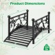 Garden metal bridge with dual patterned side rails, 3.3 ft long, designed for stability and outdoor durability.