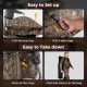 3-4 person hunting blind with camouflage design, showcasing easy setup and takedown features for stealthy outdoor use.