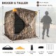 Detail of the lightweight fiberglass poles of the 3-4 person hunting blind, ensuring durability and easy setup in the.