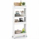4-tier rolling utility cart with detachable trays, smooth wheels, and a modern design for versatile storage in any room.