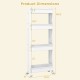 4-tier rolling utility cart with detachable trays, smooth wheels, and compact design for efficient storage in any room.