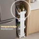 4-tier rolling utility cart with detachable trays, compact design for efficient storage in kitchens and living spaces.