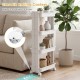 4-tier rolling utility cart with detachable trays and smooth wheels, perfect for organizing kitchens and living rooms.