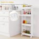 4-tier rolling utility cart with detachable trays and smooth wheels, featuring ventilated trays for efficient storage.