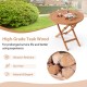 Round 31.5-inch folding coffee table made of high-grade teak wood, perfect for outdoor dining in backyard or poolside.