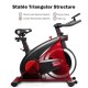 Stationary exercise bike with a stable triangular structure, 20 lbs flywheel, and adjustable resistance for home.