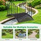 3.9 ft garden metal bridge with dual patterned side rails, featuring a reinforced arched frame for stability and charm.