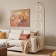 3-circle dimmable LED floor lamp in gold with adjustable brightness and color temperatures, ideal for living room decor.