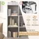 3-cube bookshelf in white with back guardrail, perfect for books and storage in living room or bedroom.
