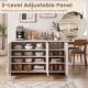 3-door buffet sideboard in white wash with adjustable shelves, ideal for versatile storage and organization.