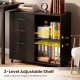 3-drawer mobile lateral file cabinet in espresso with adjustable shelf, perfect for office or living room storage.