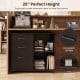 3-drawer mobile lateral file cabinet in espresso with open shelves, ideal for office storage and easy mobility on.