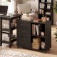 Espresso 3-drawer mobile lateral file cabinet with large bottom drawer, perfect for organizing files in any room.