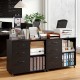Espresso 3-drawer mobile lateral file cabinet featuring two small drawers for easy access to office supplies and.