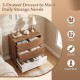 3-drawer rustic farmhouse wooden storage dresser in walnut finish, perfect for daily organization in any room.