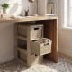 3-drawer storage organizer with wicker patterns in black, perfect for office supplies and compact corner use.