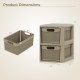 3-drawer storage organizer with wicker patterns in black, featuring a compact design for versatile storage solutions.