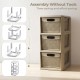 3-drawer storage organizer with wicker patterns in black, featuring tool-free assembly and versatile storage for.