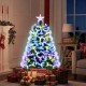 3 feet fiber optic Christmas tree with vibrant branch tips and glowing topper star, perfect for festive holiday decor.
