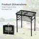 Folding picnic table in black with adjustable height, large storage net, and compact design for easy transport.