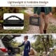 3-height folding picnic table in black with a practical handle, large storage net, and lightweight design for easy.