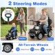 Licensed Ford push car for toddlers in black, featuring all-terrain wheels and 2 steering modes for indoor and outdoor.