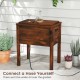3-layer insulated wood cooler with a solid pine frame, 54QT capacity, ideal for outdoor gatherings and easy drainage.