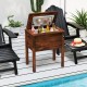 Wood cooler with 3-layer insulation, 54QT capacity, and bottle opener, perfect for outdoor patio and poolside use.
