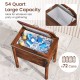 54QT insulated wood cooler with solid pine frame, large capacity for 72 cans, ideal for outdoor gatherings and parties.
