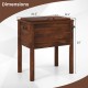 3-layer insulated wood cooler with dimensions 26.5" x 18.5" x 29", perfect for outdoor gatherings and easy transport.