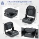Folding boat seats set featuring 2 high-back and 1 low-back design, padded with 28D sponge for comfort and support.