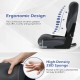 Curved back and thick padded seat of a black folding boat seat with high-density 28D sponge for comfort and support.