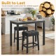 3-piece bar table set featuring a faux marble top, sturdy gray wooden construction, and upholstered stools for comfort.