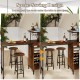 3 Piece Bar Table and Chairs Set with 6-Bottle Wine Rack - Gallery View 8 of 11