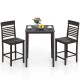 3-piece counter-height dining table set in gray with rubber wood frame, perfect for small spaces and casual dining.