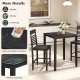 Counter-height dining table set with gray rubber wood frame, featuring easy-to-clean surface and curved backrests for.